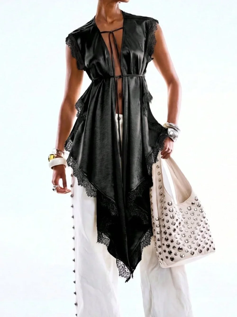Black Sexy Women's Minimalist Deep V Sleeveless Top